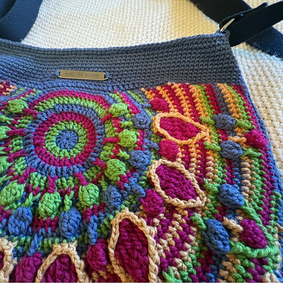 💙Handknit Multicolor Crochet Crossbody Bag Handmade in Vancouver Island - Picture 3 of 13